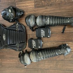 Rawlings Allstar Baseball Softball Catcher Gear Helmet Shin guards 