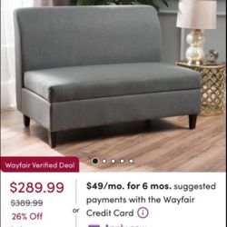 Armless Loveseat Footboard Bench