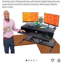 FlexPro Power 40” Electric Standing Desk Converter – Black