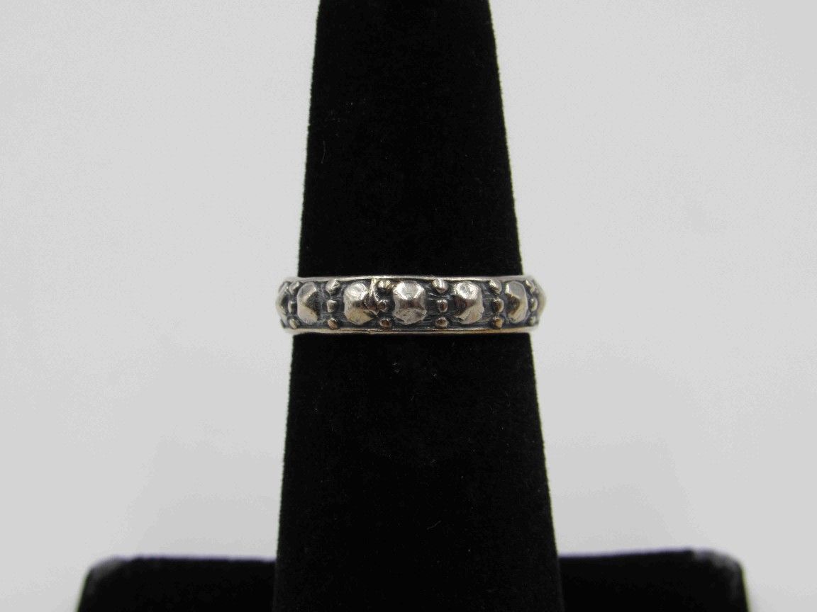 Size 5.5 Sterling Silver Rustic Odd Open Band Ring Vintage Statement Engagement Wedding Promise Anniversary Bridal Cocktail Friendship