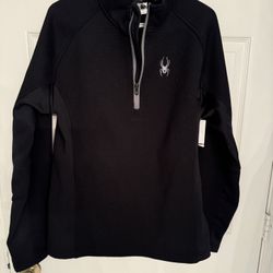 SPYDER Season F21 Style 199306 Embroidered LG Black Sweater Jacket       B79