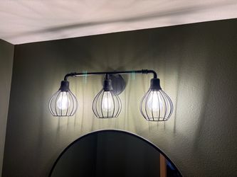 3 light 25” Black Bathroom Vanity Fixture