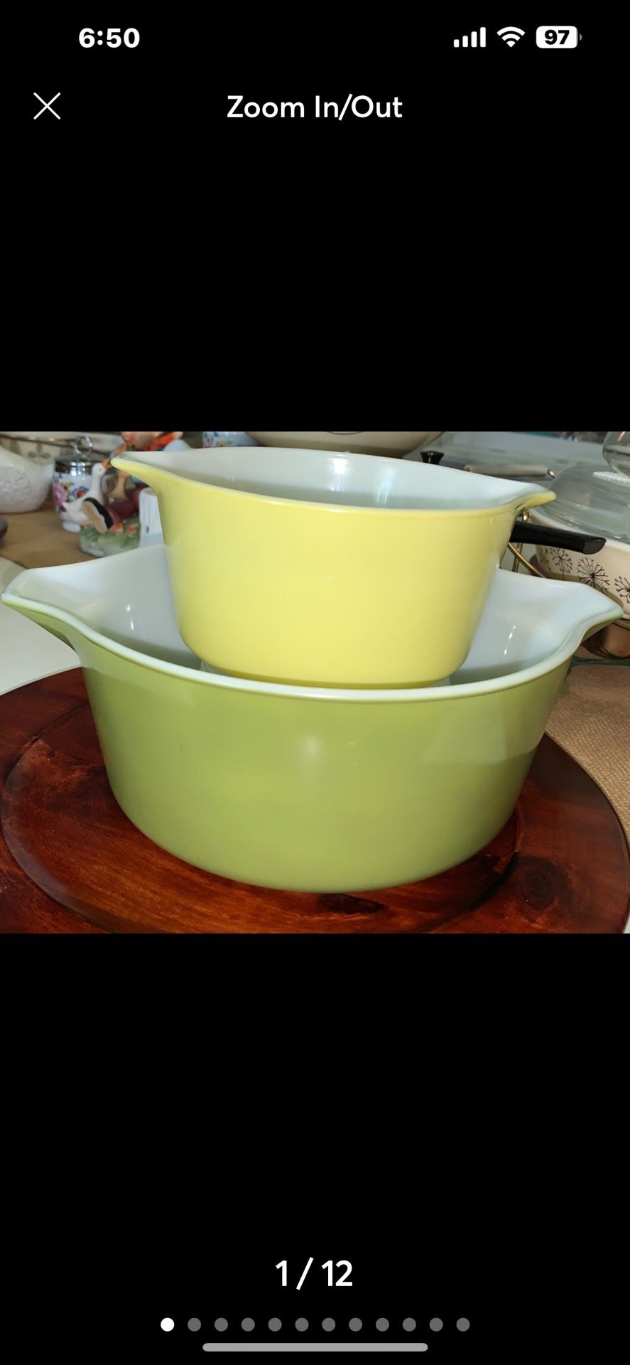 Pyrex 475-473 Verde/Green Casserole Dish