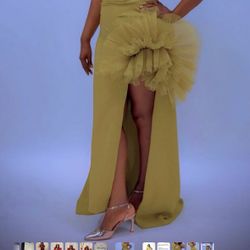 Beautiful Chartreuse Color Dress. Great For Gala, Sweet Sixteen, Birthday Party