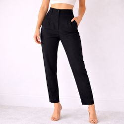 ZARA Black High Waist Tailored Pants – Minimal Chic / Work / Classic