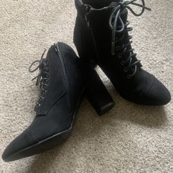 Madden Girl - size 8M  Black Suede zipper ankle boots