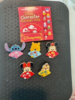 Disney Character Folding Fans Pins
