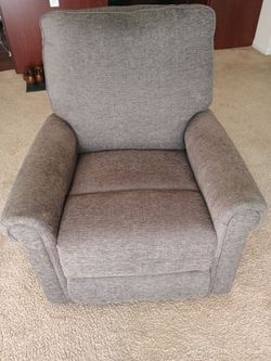 Gray Fabric Upholstered Recliner Chair