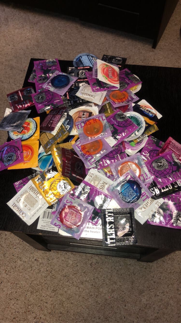 Condoms any size any flavor I got a lot of them