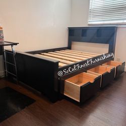 New Full Bed With Drawers Frame - No Mattress 