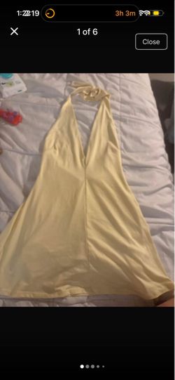 Yellow Halter Neck Mini Dress