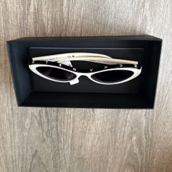 Chanel White Oval Sunglasses