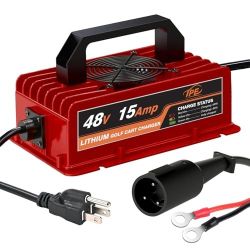 TPE Golf Cart 48V 15 Amp 36V 18Amp Lithium Iron Phosphate Charger Dual Port 48V 15 CTPE Golf Cart 48V 15 Amp 36V 18Amp Lithium Iron Phosphate Charger 