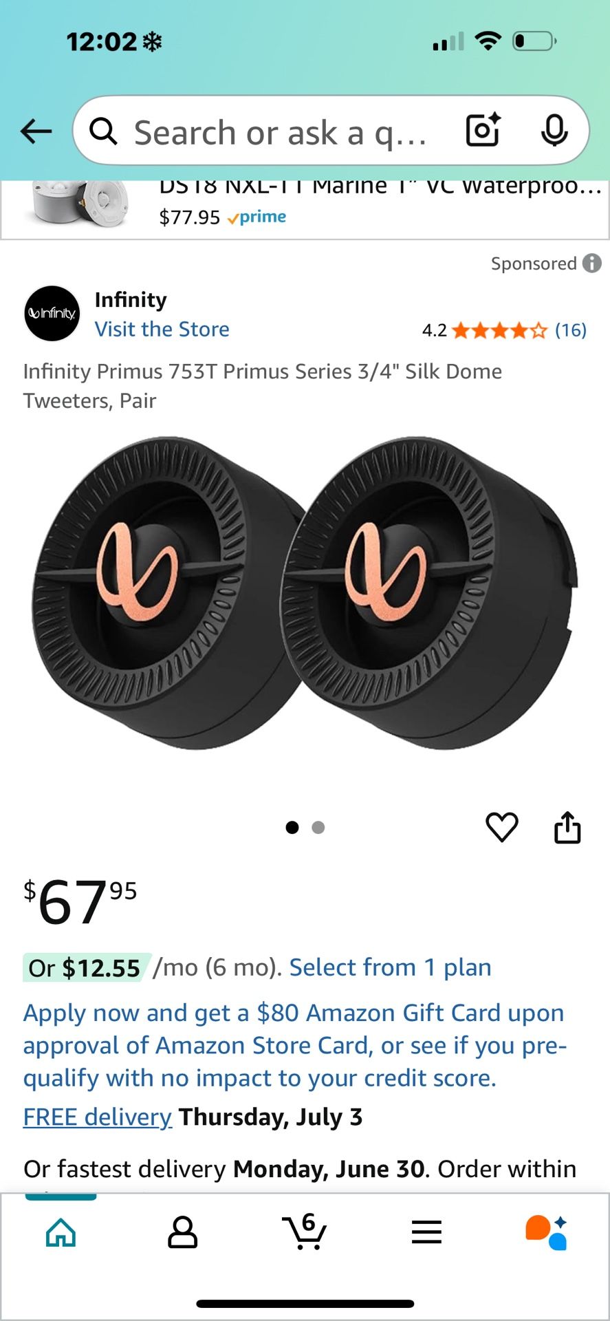 Tweeters Pair Infinity 