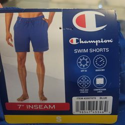 Champion Men's Swim Shorts Blue Size Small