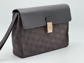 ALFRED DUNHILL BROWN LEATHER SPECIAL PATTERN CLUTCH BAG NEW 100% GENUINE ~$1095
