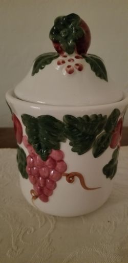 Grape Design Ceramic Container - $5.00