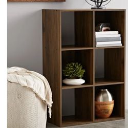 Bookcase, Bookshelves, 6 Cubes, Canyon Walnut