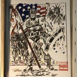 Allen Bellman Signed Captain America Limited Art Print