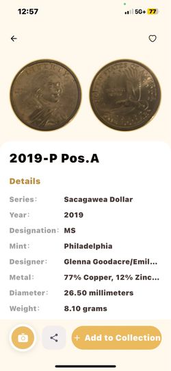 2019-P Native American Dollar Coin – Philadelphia Mint