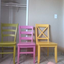 Multicolored Wooden Chairs 