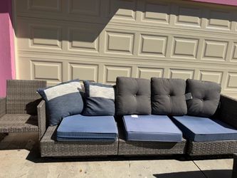 Outdoor Wicker Sectional Sofa and chair