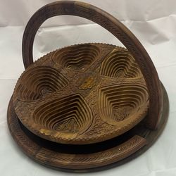 Hand Craft Wood Five Basket