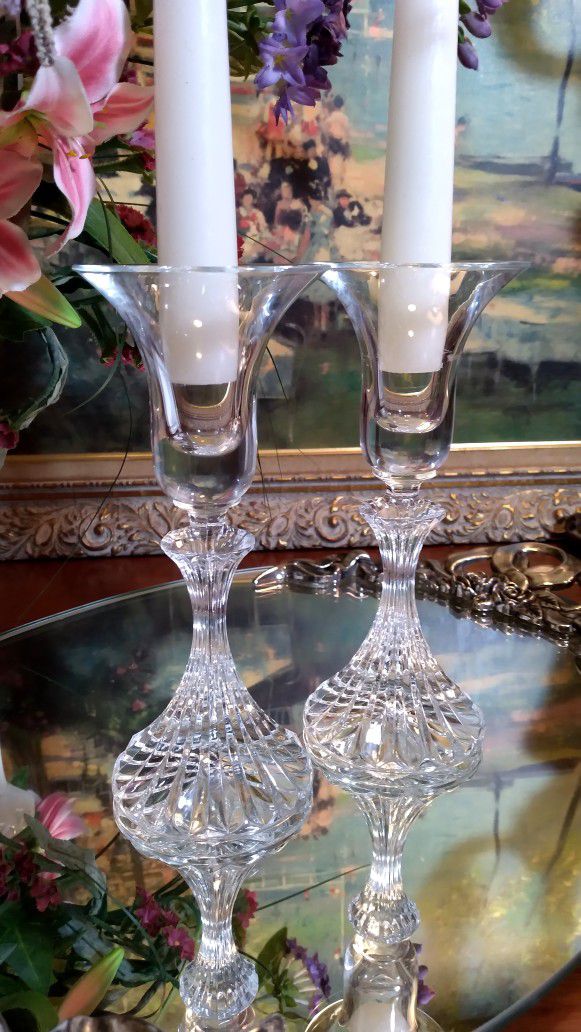 Crystal Candlestick Holders 