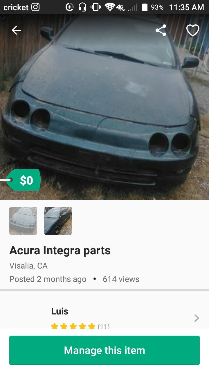 96 Acura Integra parts