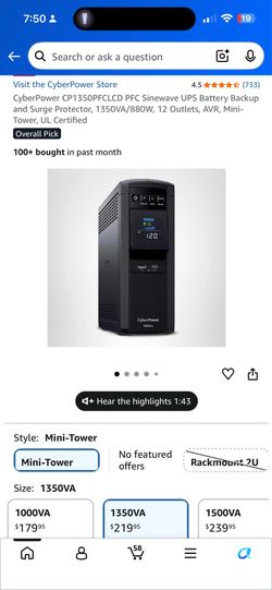 CyberPower Battery Backup And Surge Protector