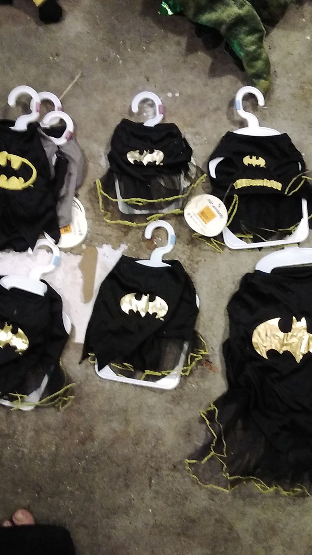 Batgirl and Batman dog costumes for Halloween sizes small 2 large