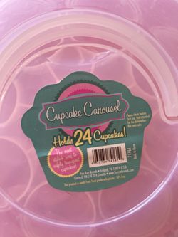 Cupcake Carousel 24-Cup Pink & Clear Carrier