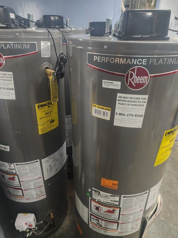 New Water Heater Rheem Performance Platinum 50 Gal Gas