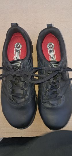 Skechers Martley Black Women's 'Steel Toe' Work Shoes 77242/BLK Size 8.5, New
