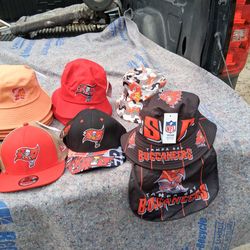 NFL team bucket hats and NFL baseball hats $20 each