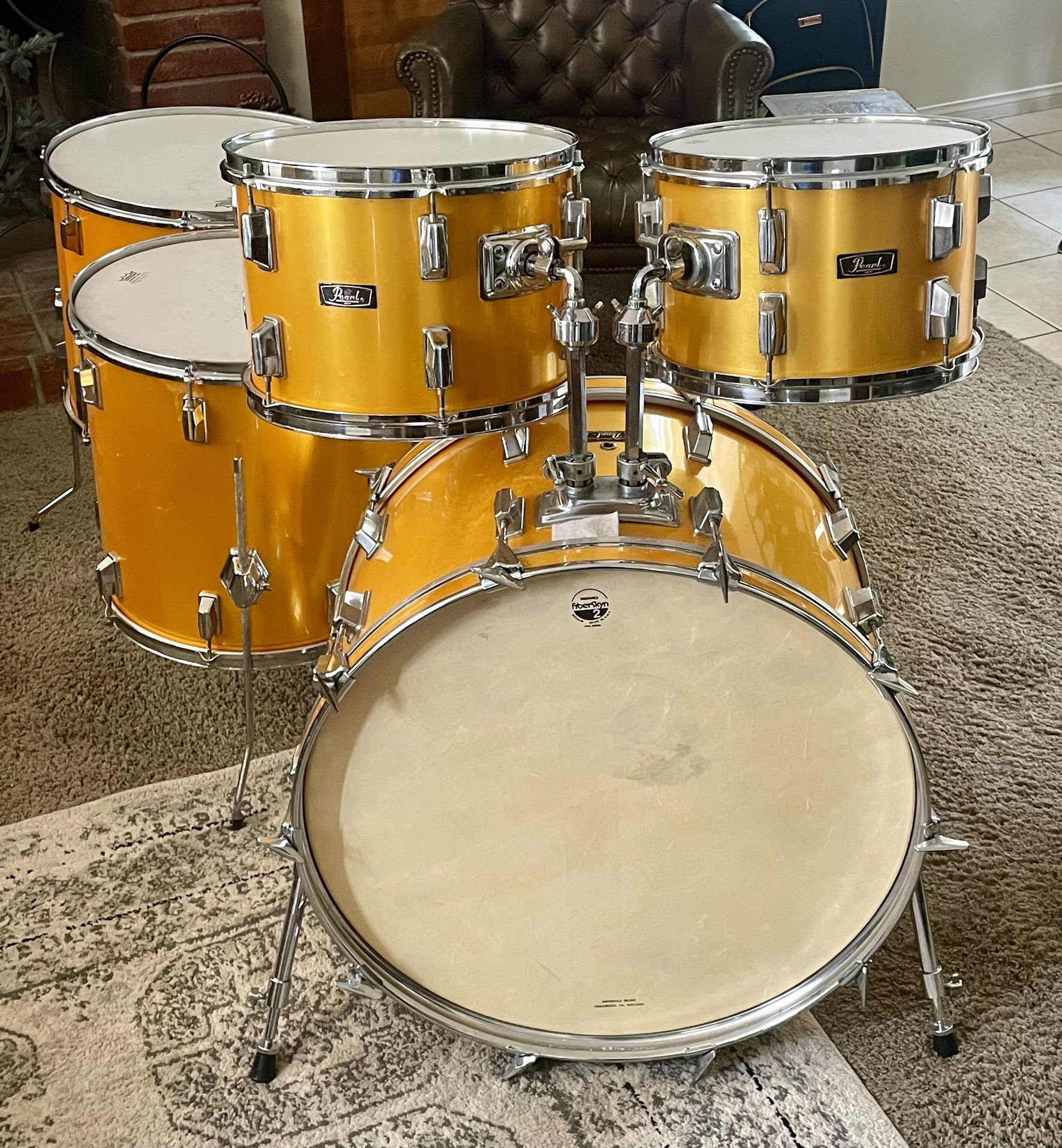 1970’s Pearl Fiberglass Drum Kit