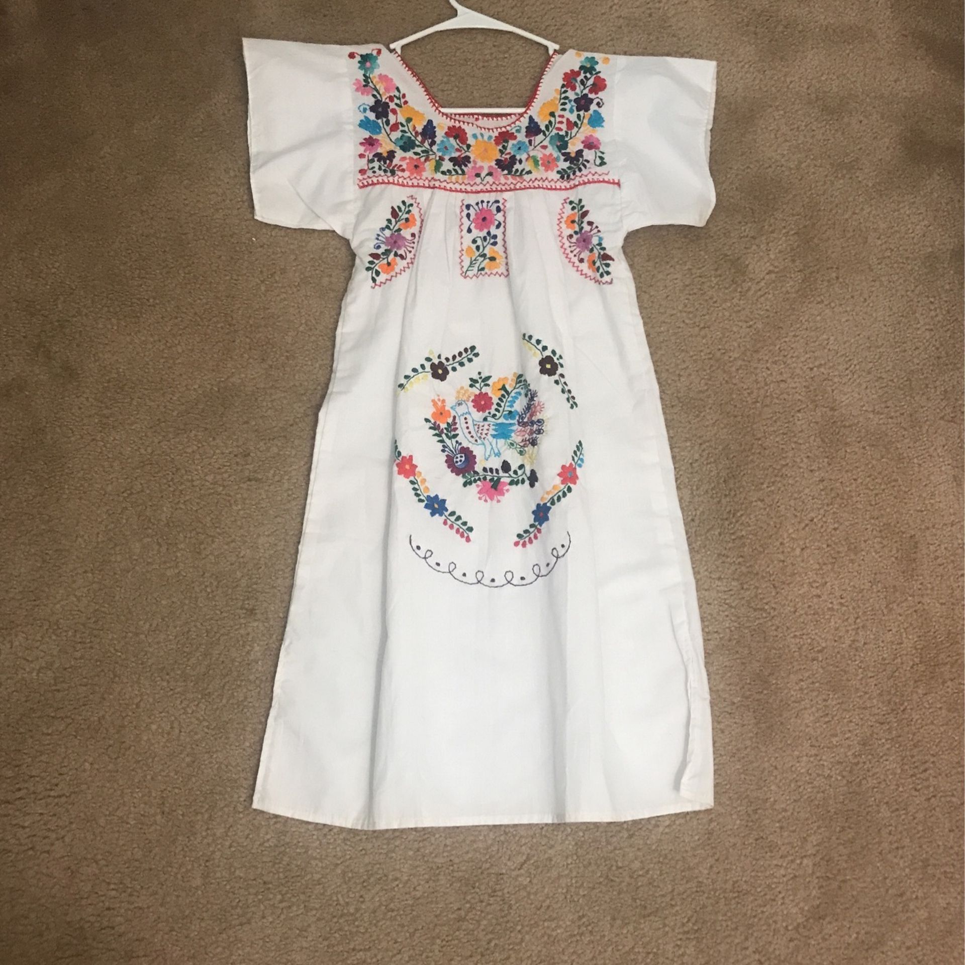 Girls Size 10 Mexican Style Embroidered Dress