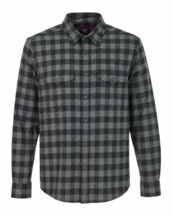 UNTUCKit Men’s Medium Gray Green Plaid Button Down Shirt 100% Cotton Wrinkle Free