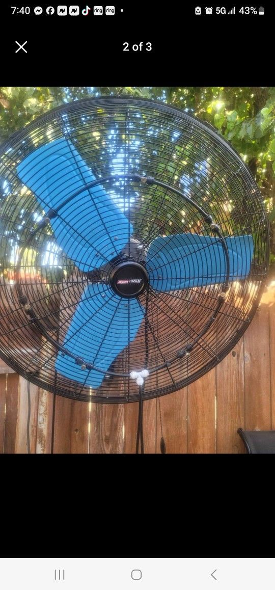 3 speed industrial 26" industrial oscillating fan with misters used twice last summer firm price Lowballers Will Be Ignored