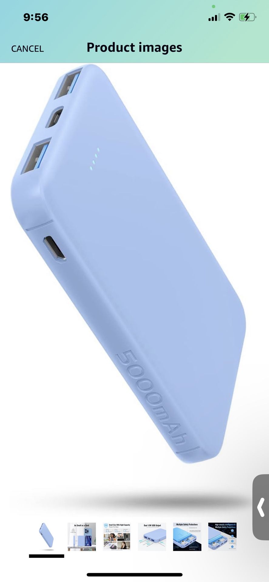 VANYUST Mini Portable Charger Power Bank 5000mAh Capacity External Battery Pack Dual Output and USB-C (Input Only) Power Mini 5000 for iPhone, Samsung