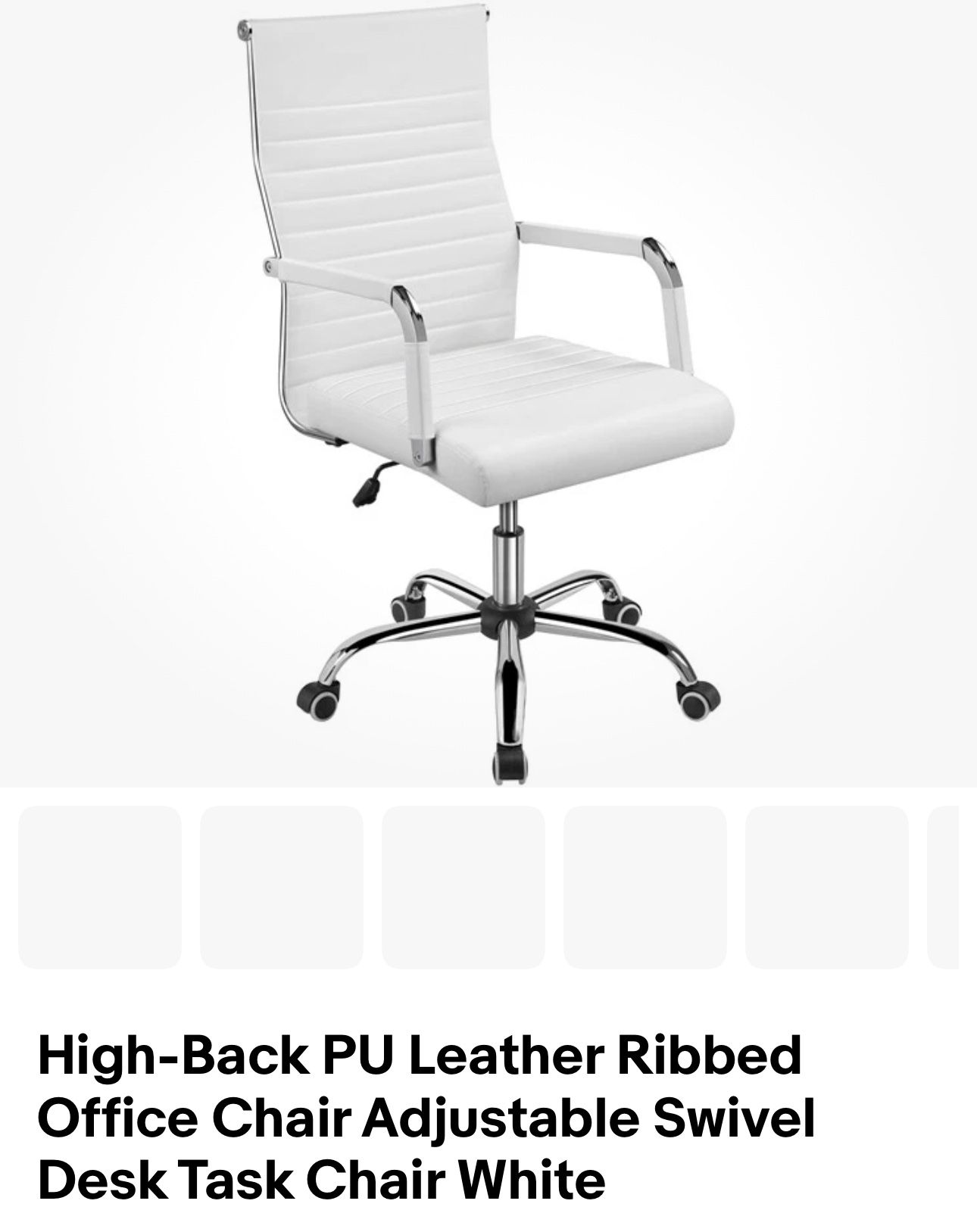 Computer Chair, Leather Rib Chair, High Back Used.