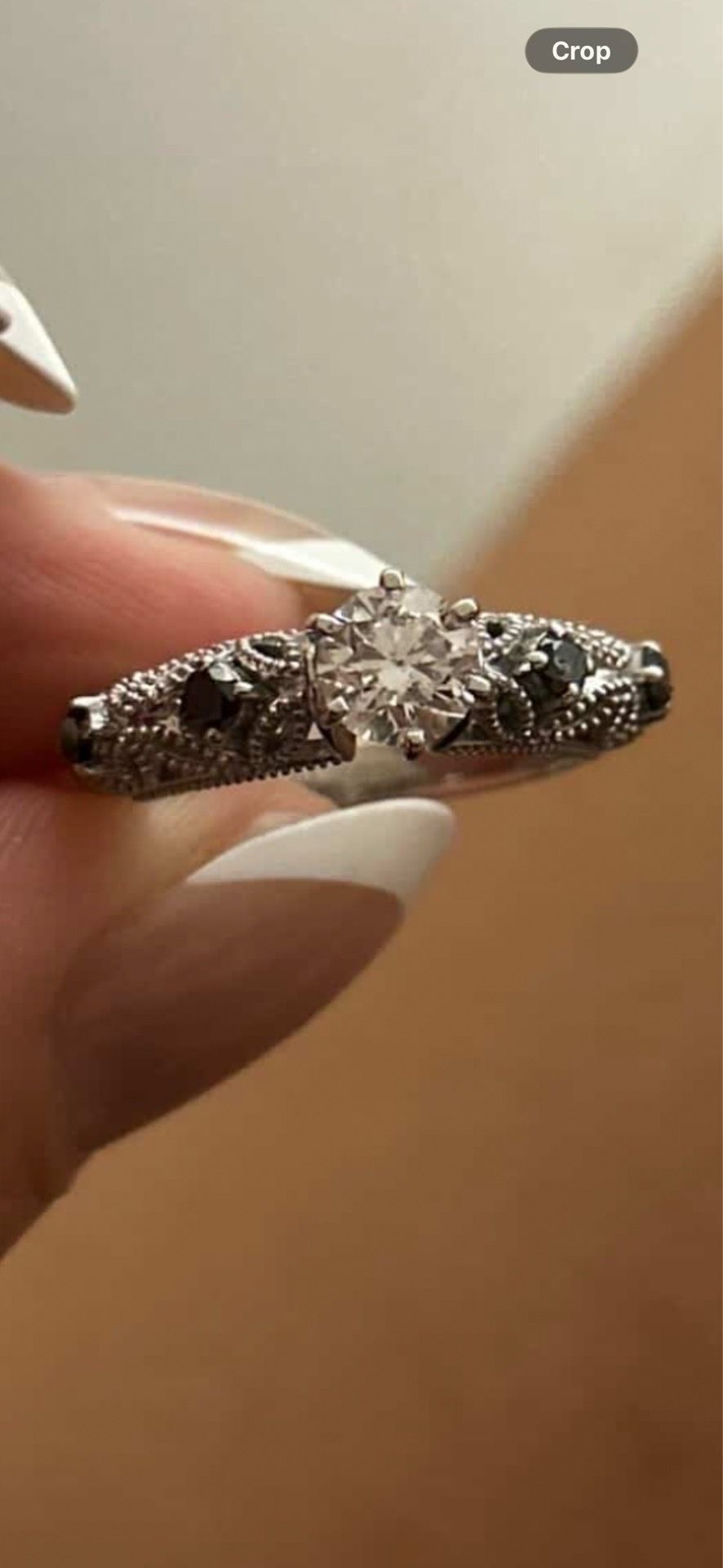 Wedding 10k ring set custom 0.60 certified diamond vvs1 quality with two black diamonds