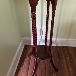 Antique Barley Twist Plant Stand Display Table 38” Tall