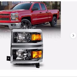 For 2014-2015 Chevy Silverado 1500 Pickup Chrome Headlight Headlamp Driver Side