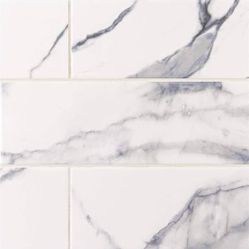 🔥 Jeffrey Court Glossy Ocean Carrara White Tile – 4” x 12” 🔥