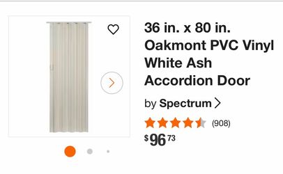 36x80 Vinyl White Ash Accordion Door