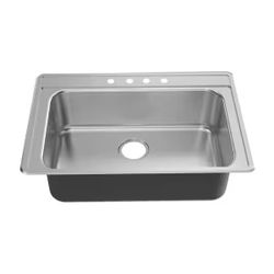 Glacier Bay 33 in. Drop-In Single Bowl 20 Gauge Stainless Steel Kitchen Sink