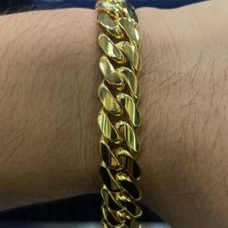 9” 12MM MIAMI CUBAN LINK 14k GOLD OVER SILVER 