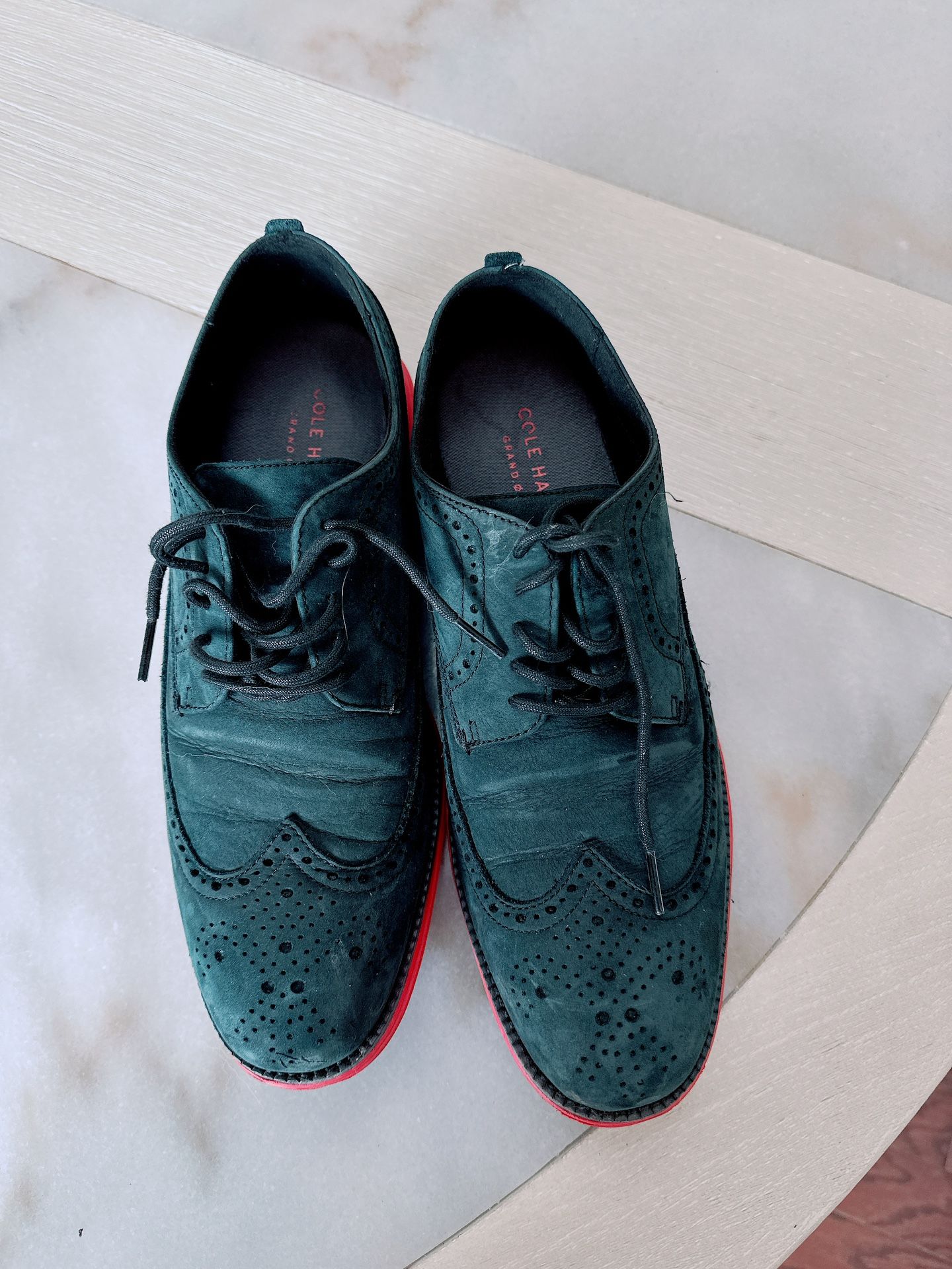 Cole Haan Grand OS Wingtip Oxford Suede Shoes Men’s 10.5