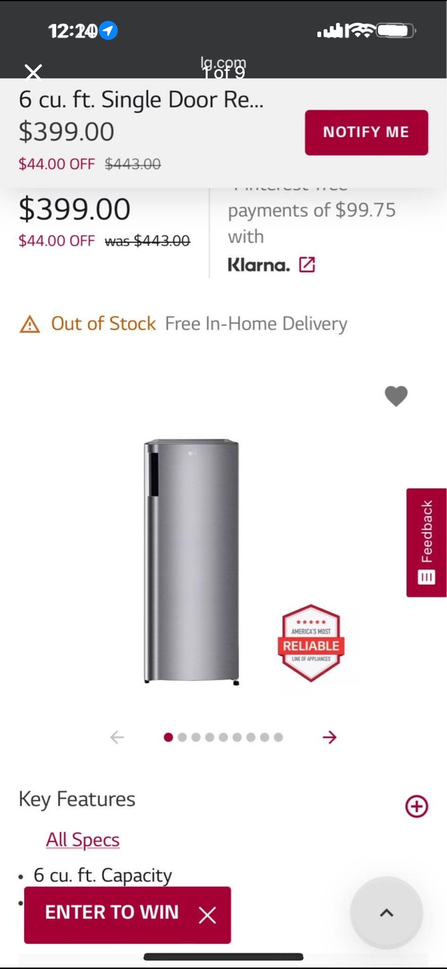 LG Fridge new, In Box